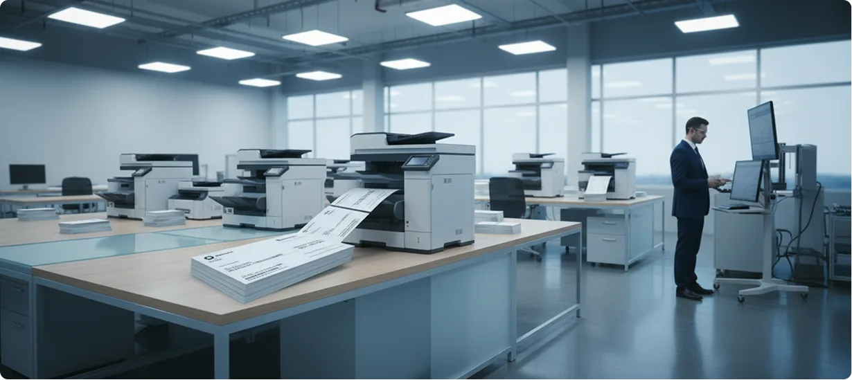 Cheque printing operations in a modern Bahrain printing room