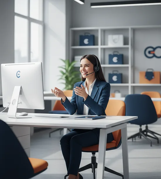 Customer service representative assisting a customer