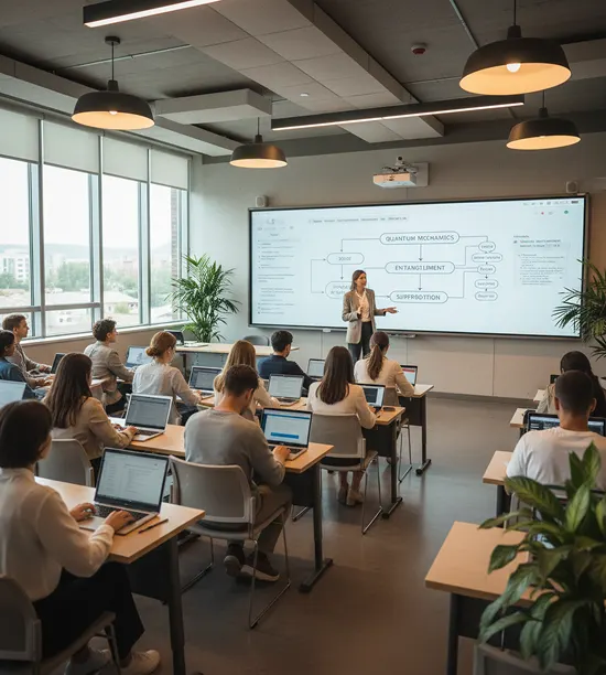 University lecture managed through connected academic tools