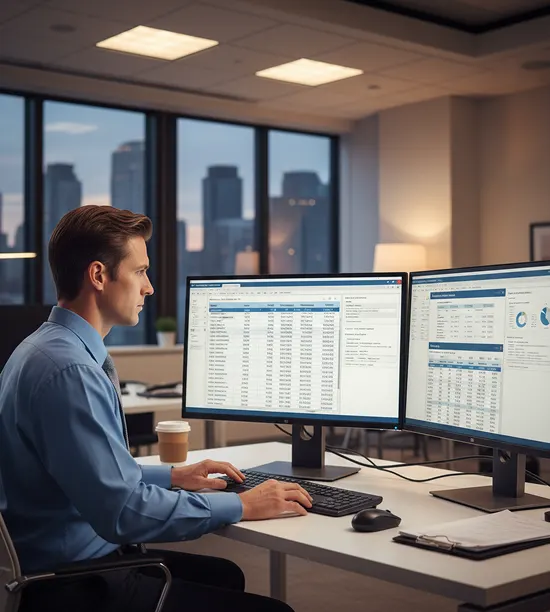 Finance professional managing general ledger and accounting records