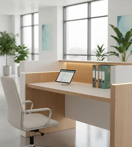 Organized patient reception and records workspace