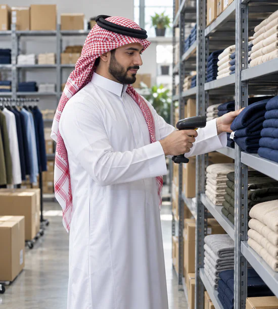 Retail associate managing store inventory